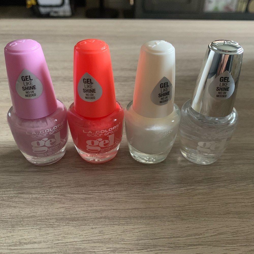 4 Bottles of L.A. Colors Color Craze Gel Extreme Shine Gel Like Nail Polish NWT - Picture 4 of 4